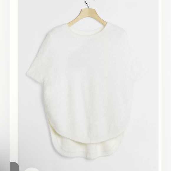 Anthropologie White Crew Neck Short Sleeve Sweater - Picture 10 of 10